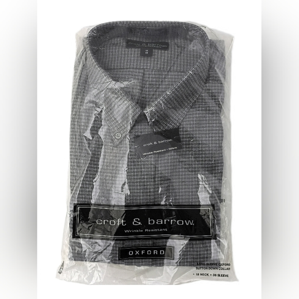 Croft & Barrow NWT Blue Green Oxford Shirt 18/36